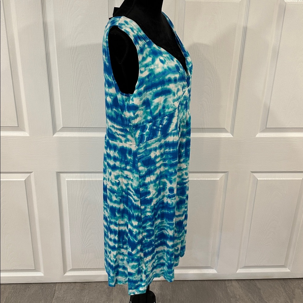 Women’s style & co Blue Tie-Dye Sleeveless Dress. Size 1X - Picture 6 of 10